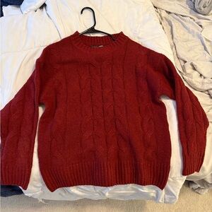 Cable Knit Red Sweater